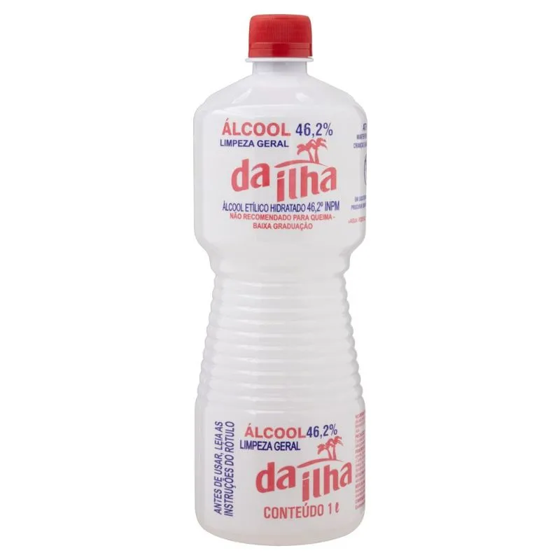 Álcool Líquido 46,2º INPM Da Ilha Frasco 1L